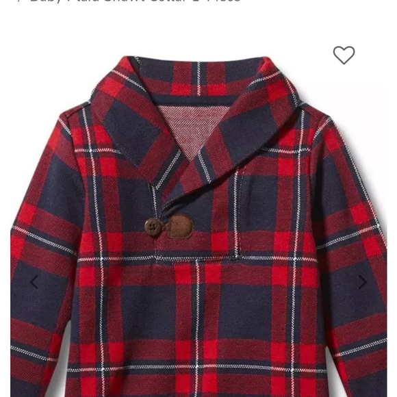 Janie and Jack Christmas Plaid Baby Romper - Picture 2 of 3